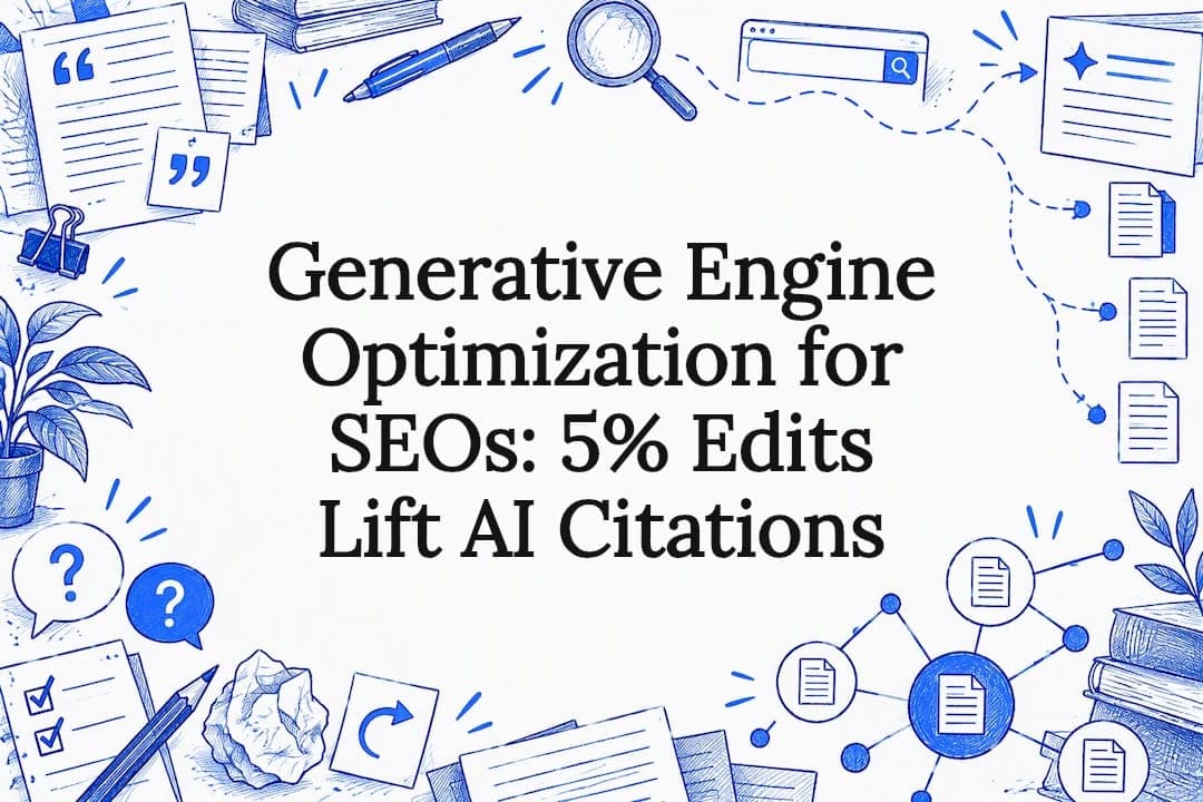 Generative Engine Optimization for SEOs: 5% Edits Lift AI Citations